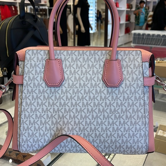 MICHAEL KORS
 Mercer Medium Logo and Leather Belted Satchel
Primrose Multi 
NWT - Picture 9 of 16